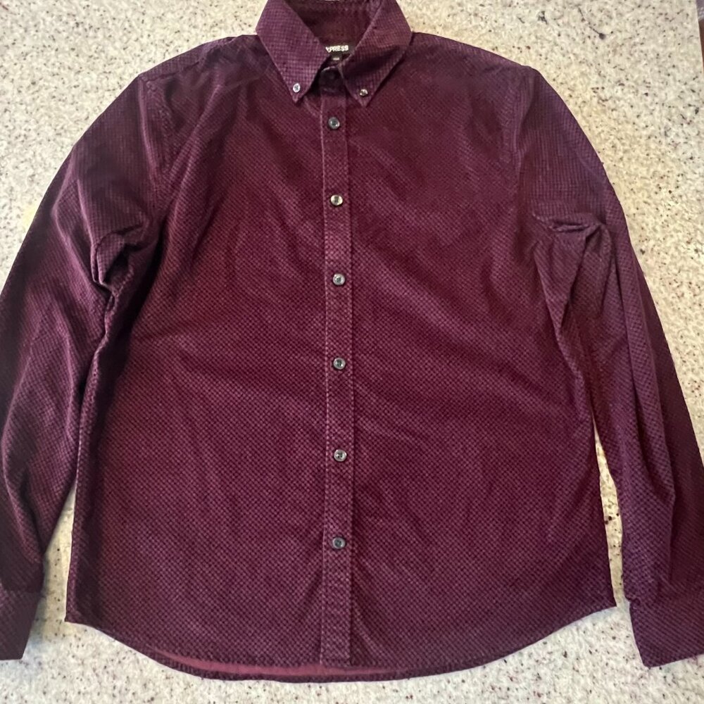 Express Men's Corduroy Long Sleeve Button-Down